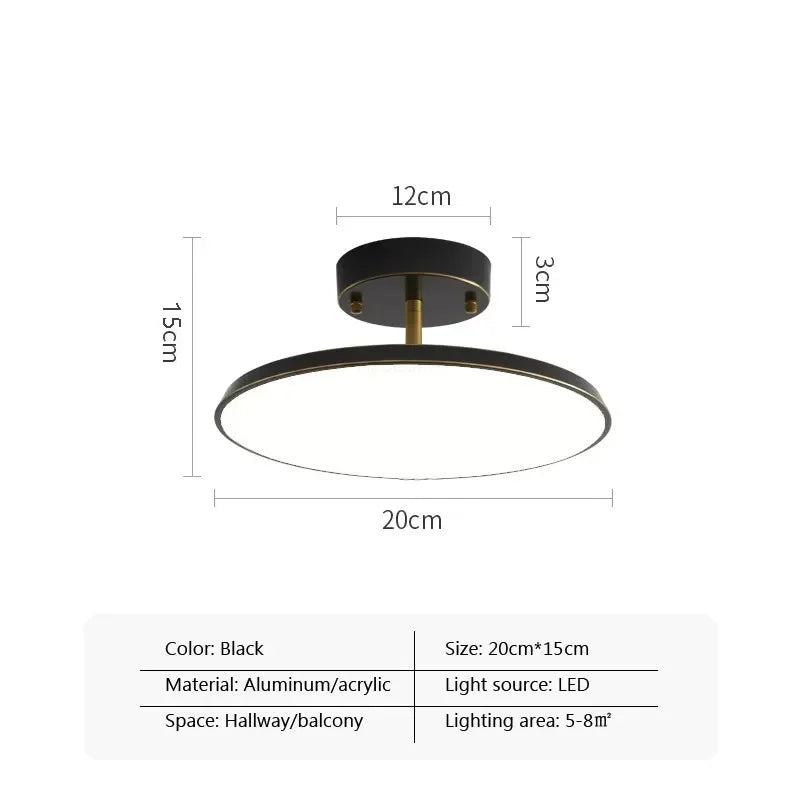 Modern LED Ceiling Light For Living Dining Room Aisle Lamp Rotatable Corridor Balcony Round Copper Light Home Decoration Fixture