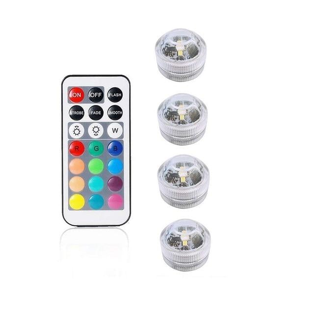 Remote Controlled RGB Submersible Light Battery Operated Underwater Night Lamp Vase Bowl Outdoor Garden Wedding Party Decoration