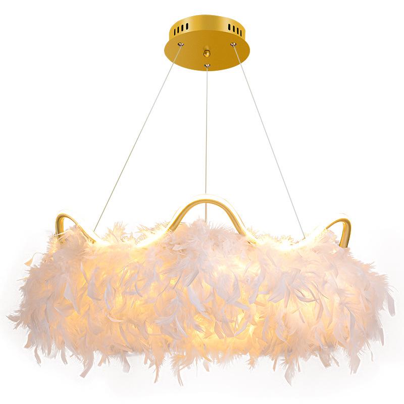 Warm Romantic Creative Crown Feather Lamp