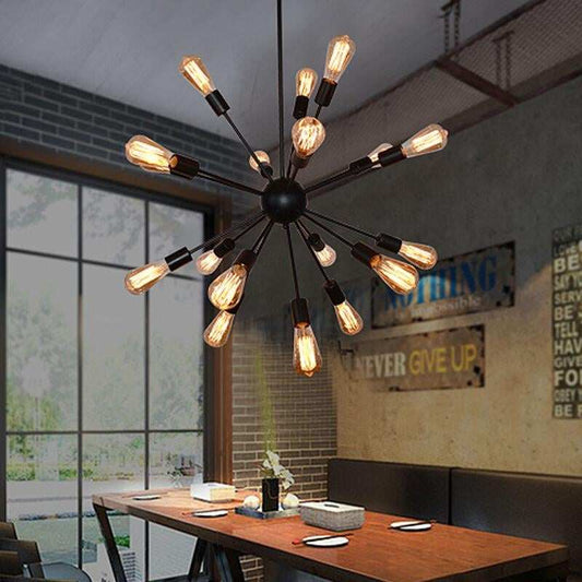 E27 Edison Bulbs Vintage Industrial Pendant Light 12/16/18/20 Head Sputnik Pendant Lamp