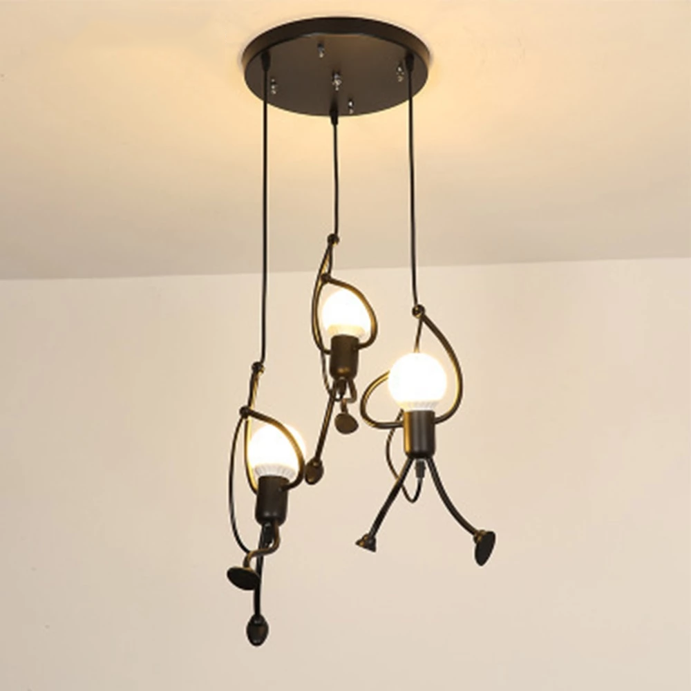 Loft Pendant Lights Climbing Man Art Hanging Lamp Metal Cord Hanger Home Decor Light Creative For Room Lighting Lamps Nordic