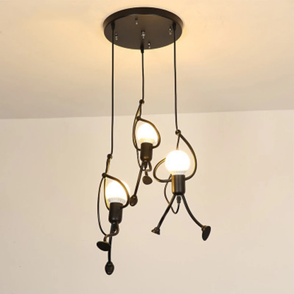 Loft Pendant Lights Climbing Man Art Hanging Lamp Metal Cord Hanger Home Decor Light Creative For Room Lighting Lamps Nordic