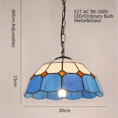 Pastoral Loft Modern Blue Glass Pendant Light LED E27 Art Deco Vintage Hanging Lamp For Living Room Bedroom Kitchen Restaurant