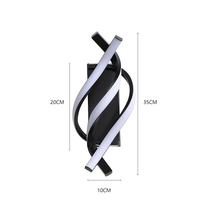 Modern LED Wall Lamp Home Decoration Line Wall Sconce Bedroom Bedside Corridor Backgroud Black White Lighting Lustre