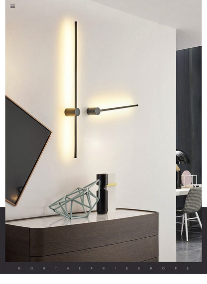 Modern LED Wall Lamp Long Hanging Lights Simple Nordic Living Room Sofa Background Wall Light Bedroom Bedside Floor Lamp