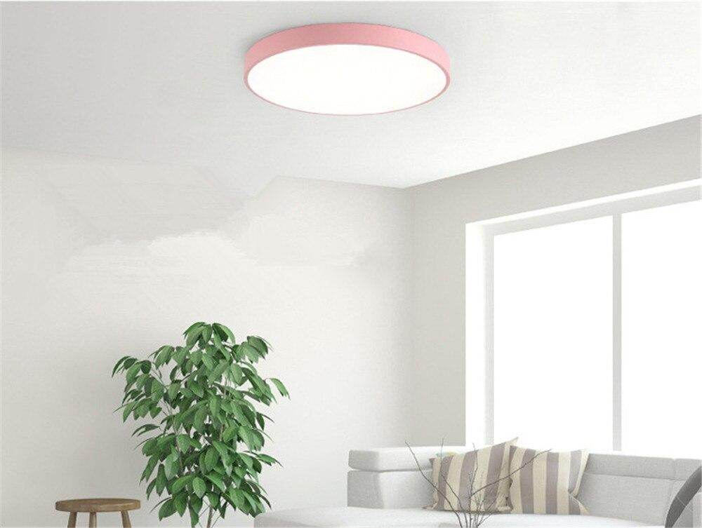 Modern Ceiling Light Round Macarons Lighting Iron Metal Acrylic Kitchen Bed Room Foyer LED Chip Lamp Decoration Light Fixture