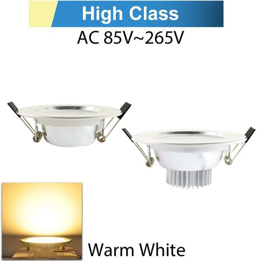 LED Downlight 3W 5W 10W 15W Round Silver White Ultra Thin Aluminum Round Recessed LED Spot Lighting