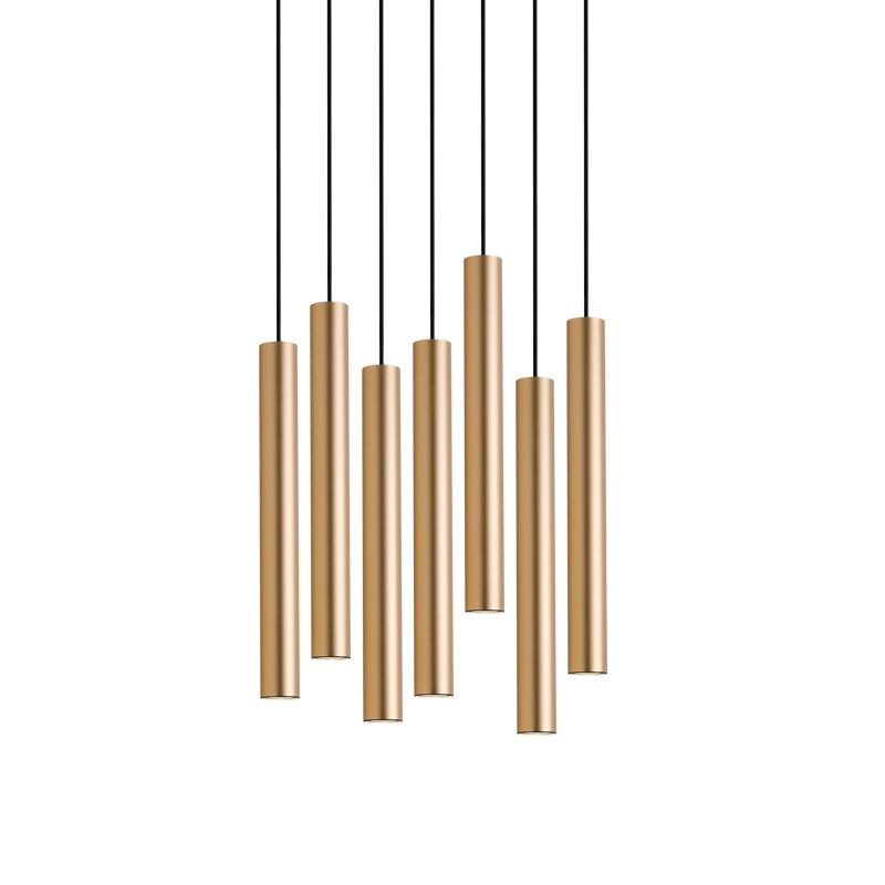 Gold Pendant Lamp Down Lights Kitchen Island Dining Living Room Shop Decoration Cylinder Pipe Pendant Bar Counter Modern