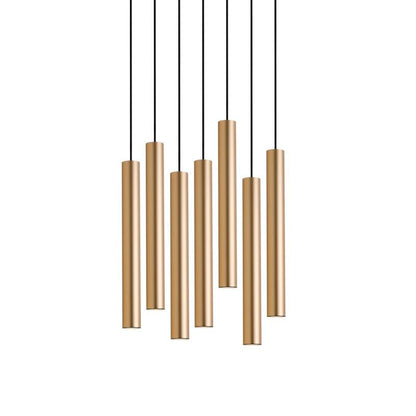Gold Pendant Lamp Down Lights Kitchen Island Dining Living Room Shop Decoration Cylinder Pipe Pendant Bar Counter Modern