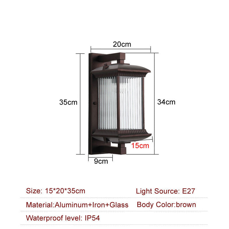 Outdoor Wall Lamp Metal Waterproof Outside Wall Lights Wall Lighting for Hotel Villa Big Porch Garden Gate