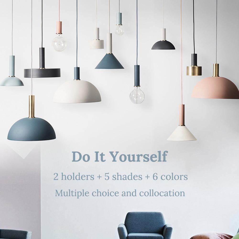 Modren Simple Pendant Lights DIY Nordic E27 Hanging Pendant Lamps Restaurant Bar Living Room Bedside Lighting Fixtures Luminaire