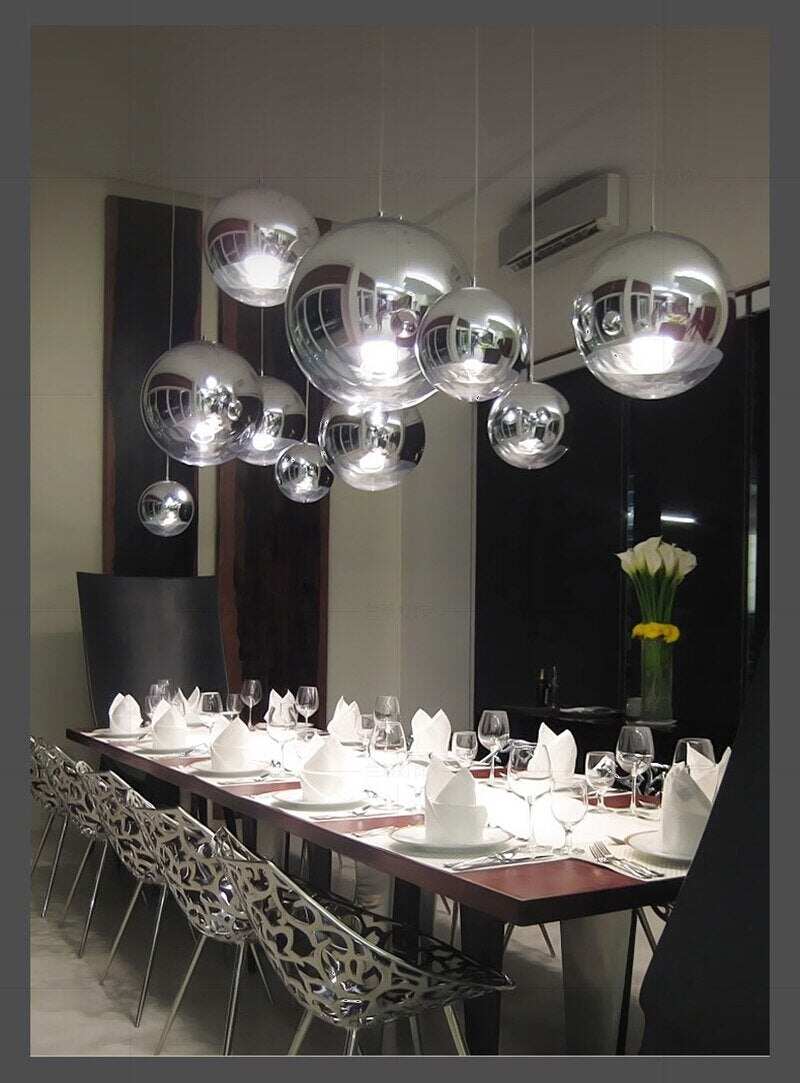Modern TDixon Pendant Lights Gold Silver Mirror Ball Hanglamp Globe Glass Led Lamp Kitchen Living Room Bedroom Nordic Lamp
