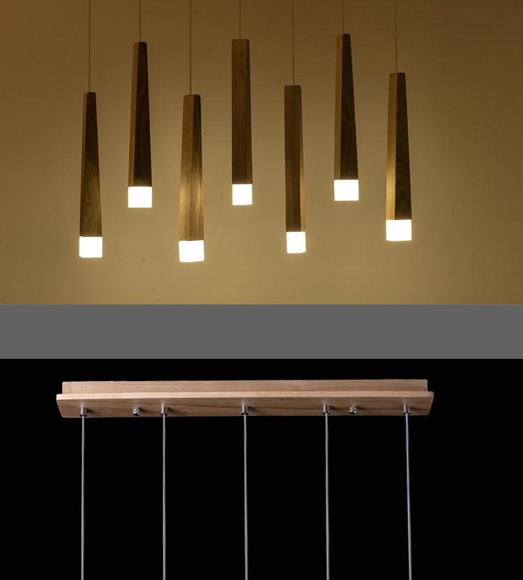 Wood Stick Pendant Lamp Light Modern Bedside Natural Wood Pipe Pendant Lights