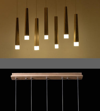 Wood Stick Pendant Lamp Light Modern Bedside Natural Wood Pipe Pendant Lights