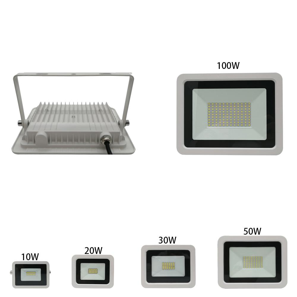 10W 20W 30W 50W 100W LED Flood Light White Floodlight Street Light  Waterproof IP68 Outdoor Garden Lighting Spotlight