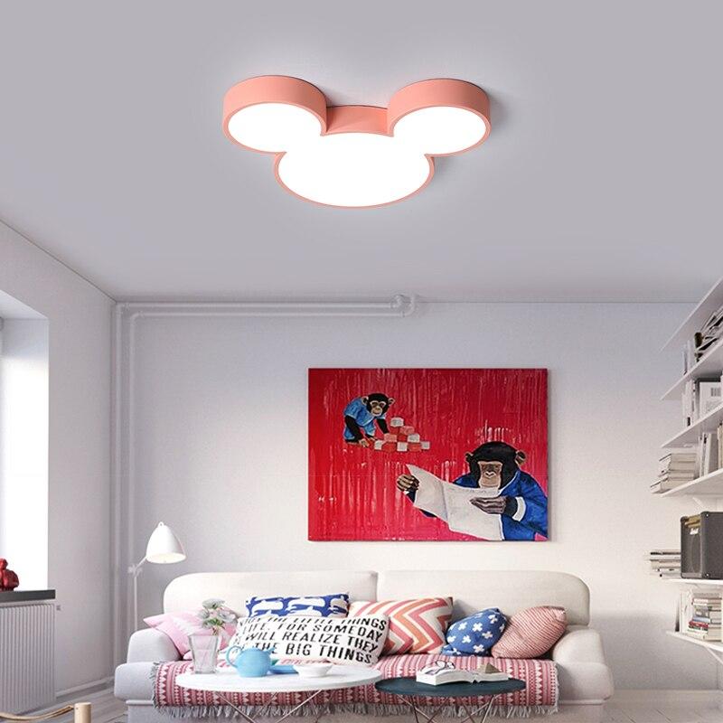 Ultra-thin 5cm Macaron Cartoon Cat Led Lamp Ceiling Light Fixtures Modern Bedroom Kid's Room Painted Iron Lamparas De Techo