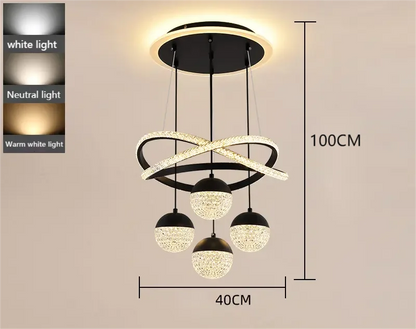 LED Lamp Dining Room Living Ring Dimmable Bedroom Kitchen Interior Linea Ceiling Round Modern Led Ring Chandelier Pendant Light