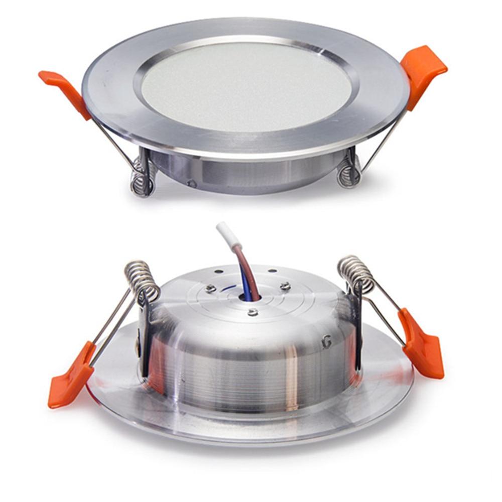 Ultra Thin Downlight Aluminum Recessed Led Downlight Silver White-Silver 3W 5W 7W 9W AC220V Led Ceiling Lamp Spot Led Lighting