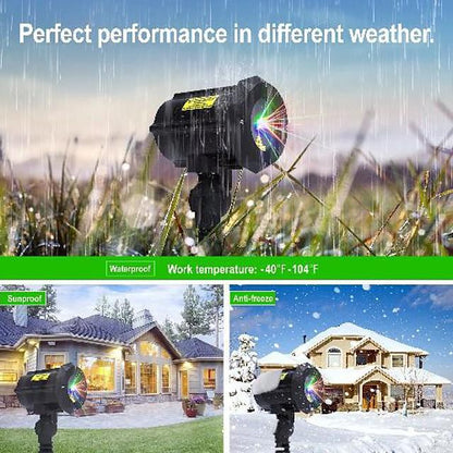 1pcs x-33p-b rgb led laser projector moving pattern lamps stage light outdoor snowflakes stage light christmas party garden