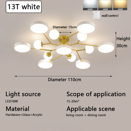 Modern Simple Living Room Lamp Light Luxury Atmosphere Bedroom Ceiling Lamp Personalized Dining Room Light