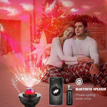 Night Light Projector Star Projector Ocean Wave Projector-Galaxy Projector Two Laser Lights with Bluetooth Music SpeakerPrefect for Bedroom/Game Rooms/Party/Night Light Ambiance