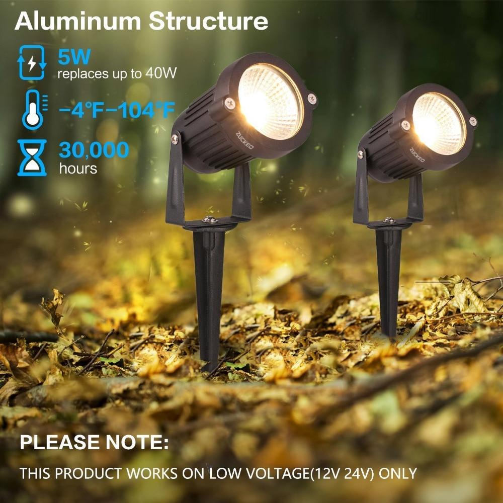 4pcs 5W LED Landscape Lights Waterproof Garden Pathway Lights Walls Trees Flags Outdoor Spotlights with Spike Lawn lamps