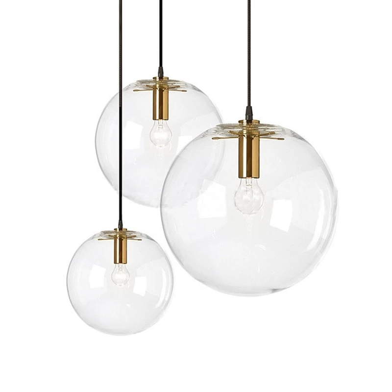 Nordic Modern Minimalist Glass Ball Pendant Lamp Single-head Restaurant Bar Pendant Light E27