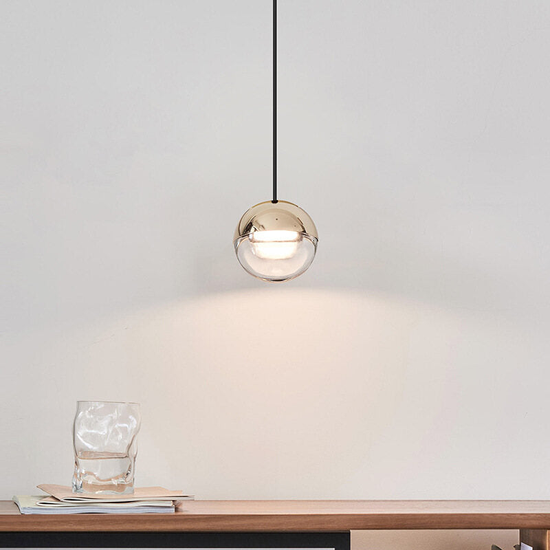 Nordic Loft Rose Gold crystal Ball Pendant Light Personality Designer Aisle Bar Living Room Bedside Suspension Light Fixtures