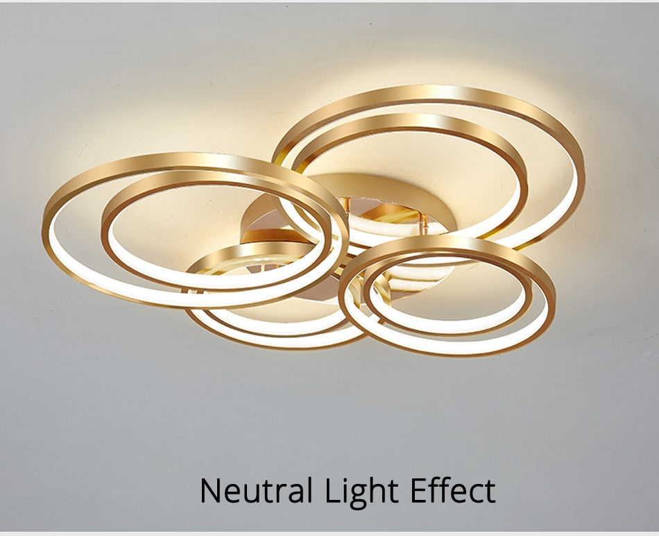 Modern Golden LED Ceiling Lights For Living Room Bedroom Restaurant Lighting Fixture Lustre Lamps