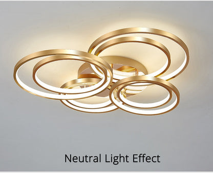 Modern Golden LED Ceiling Lights For Living Room Bedroom Restaurant Lighting Fixture Lustre Lamps