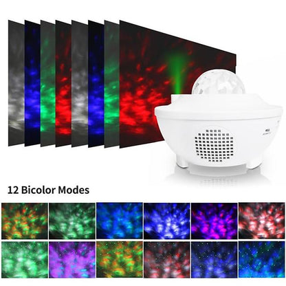 Night Light Projector  Galaxy Projector Starry Sky Projector Lamp with Remote Control 2 in 1 Star Projector with LED Nebula Cloud Moving Ocean Wave Projector for Kid Baby Built-in Music Speaker Voice