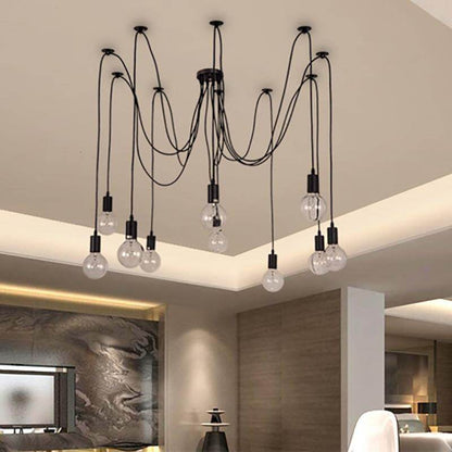 Modern Big Spider Industrial Black Vintage Pendant Lamp Loft Led 14 Heads E27 Hanging Lights For Living Room Restaurants Kitchen