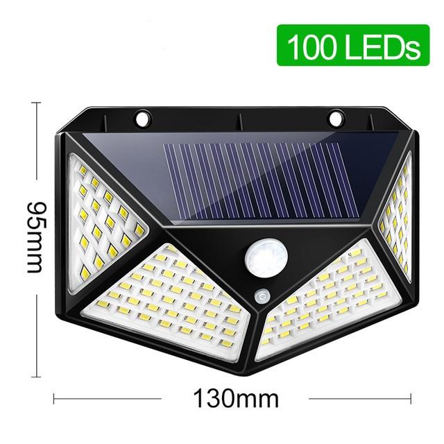 Goodland 100 LED Solar Light Outdoor Solar Lamp Powered Sunlight 3 Modes PIR Motion Sensor for Garden Decoration Wall Street