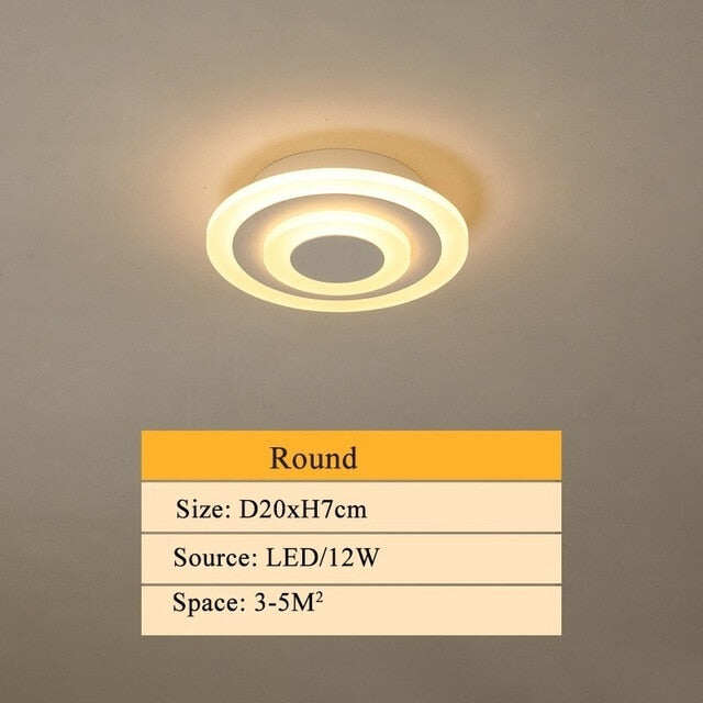 Modern Ceiling Lights 12w For Hallway Balcony Corridor Coffe White Light Lamps Bedroom Luminaria Teto Acrylic Lamparas De Techo