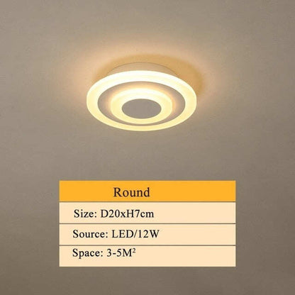 Modern Ceiling Lights 12w For Hallway Balcony Corridor Coffe White Light Lamps Bedroom Luminaria Teto Acrylic Lamparas De Techo
