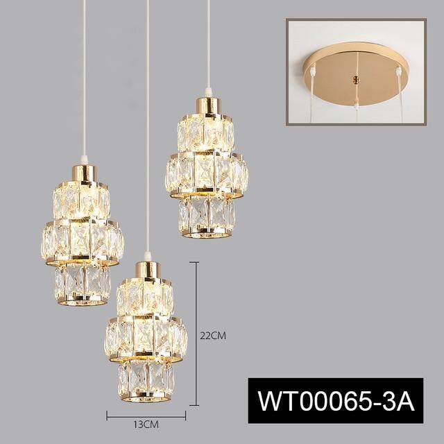 Nordic LED Pendant Lights Crystal Gold Hanging Lamp For Dining Table Bar Kitchen Living Room lampada industrial Modern Light