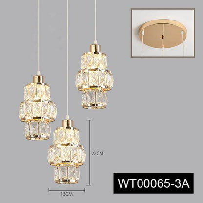 Nordic LED Pendant Lights Crystal Gold Hanging Lamp For Dining Table Bar Kitchen Living Room lampada industrial Modern Light