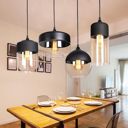 Glass Nordic Modern Pendant Lamp Dinning Room Bar Cafe Loft Vintage Light Hanging Lights Industrial Lighting Fixtures LED