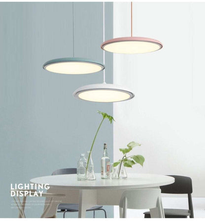 Modern Art Design LED Pendant Light UFO Round Plate Suspension Lamp For Dining Room Living Room Bedroom Table Study Hanging Lamp