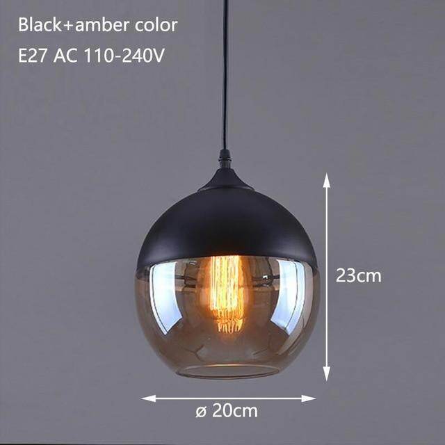 Nordic Modern loft hanging Glass Pendant Lamp Fixtures E27 E26 LED Pendant lights for Kitchen Restaurant Bar living room bedroom