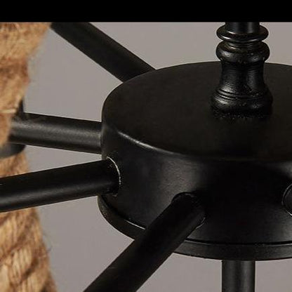 Retro Rope Chandelier Creative Loft Industrial Wind Bar Restaurant Restaurant Box Hot Pot Restaurant Wrought Iron Lighting