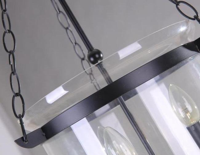 Round American Country Glass Chandelier Candle Lamp Bucket Chandelier