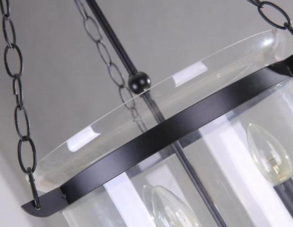 Round American Country Glass Chandelier Candle Lamp Bucket Chandelier