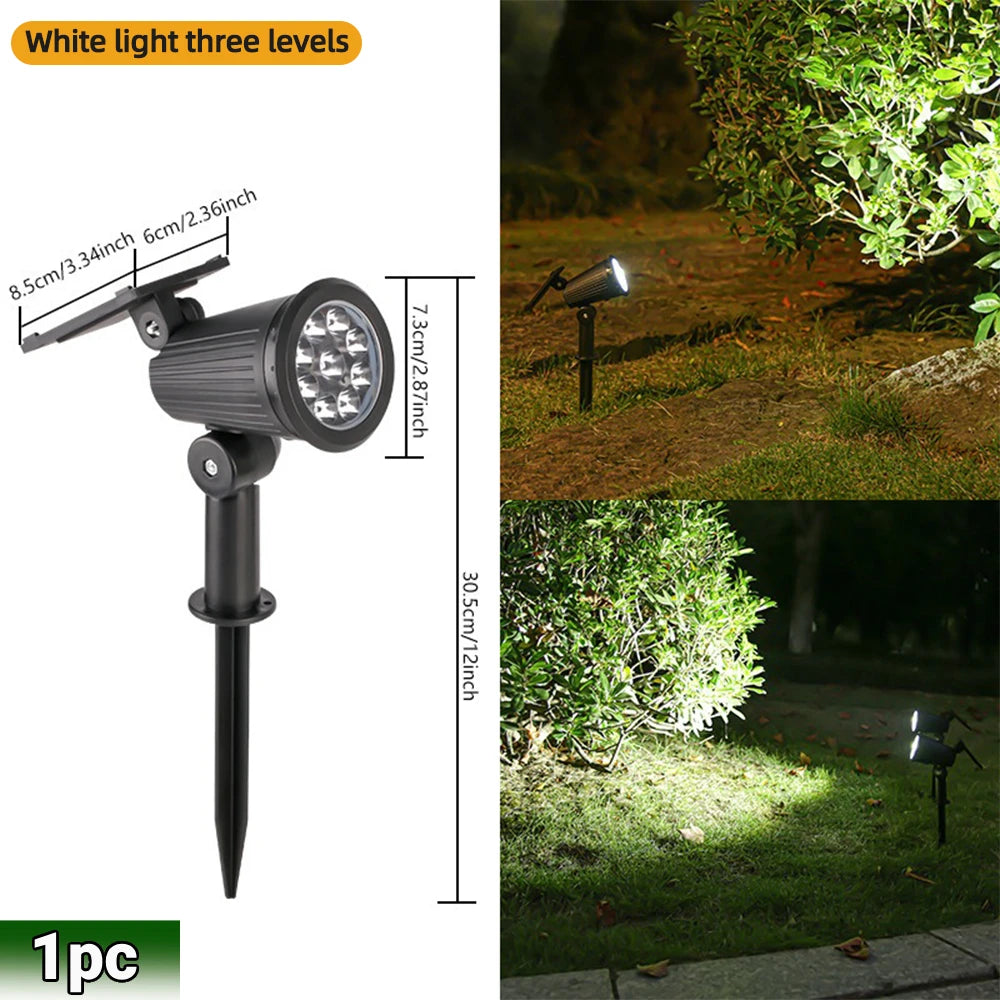 9 LED Solar Spot Lights IP65 Waterproof Outdoor RGB Solar Landscape Lights Brightness Adjustable