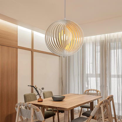 Rotating Moon Pendant Light Nordic Circular wood light dining table light Bedroom Bar Corridor Hanging Lamp
