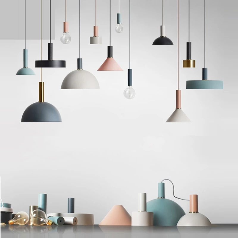 Nordic Loft Simple Pendant Lights E27 LED Modern Creative Hanging Lamp Design DIY For Bedroom Living Room Kitchen Restaurant