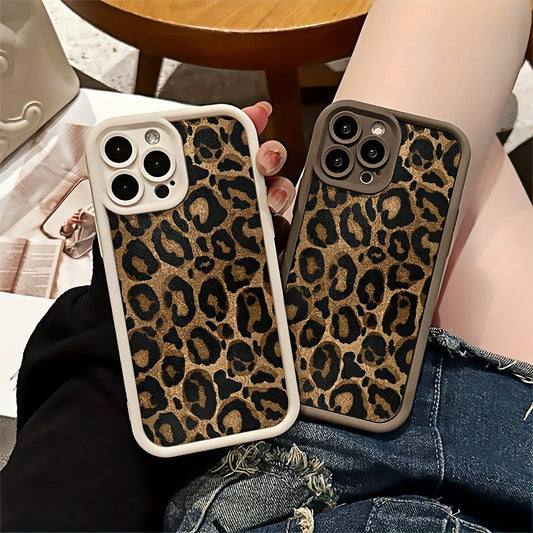 Trendy brand leopard print is suitable for iphone17 mobile phone case Apple 15pro Europe and America 16promax fashion 14 niche