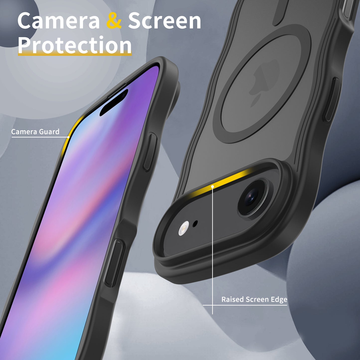 New Luxury Business Translucent Curly Wave Magnetic Case For iPhone 17 Pro Max 17 Air 17Pro Matte Anti-fall shockproof Cover