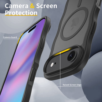 New Luxury Business Translucent Curly Wave Magnetic Case For iPhone 17 Pro Max 17 Air 17Pro Matte Anti-fall shockproof Cover