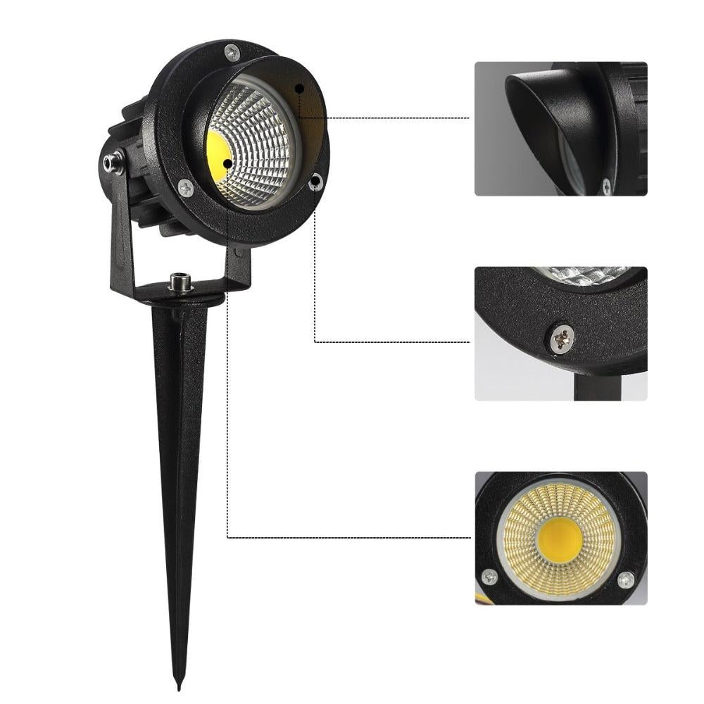 LED COB Garden lighting 3W 5W 12W Outdoor Spike Lawn Lamp Waterproof Lighting Led Light Garden Path Spotlights